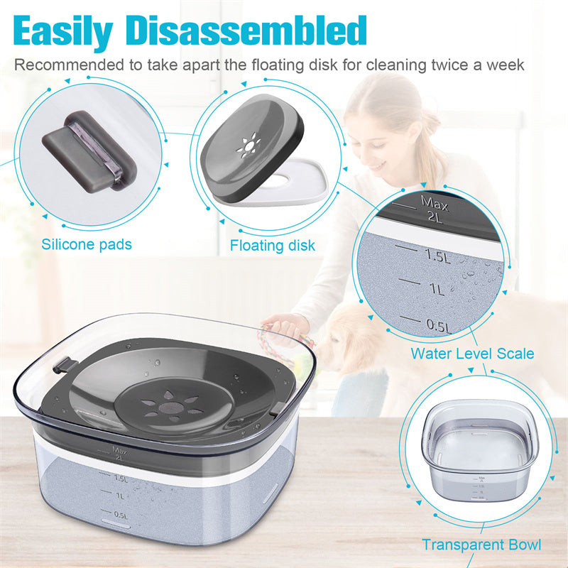Pet Water Bowl - 2L Water Capacity along with Food capacity